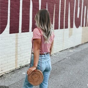 Poppy & Sage Round Woven Straw Bag